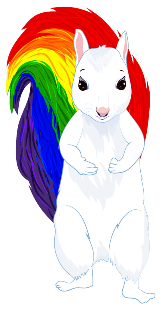 Skye Squirrel with Rainbow Tail